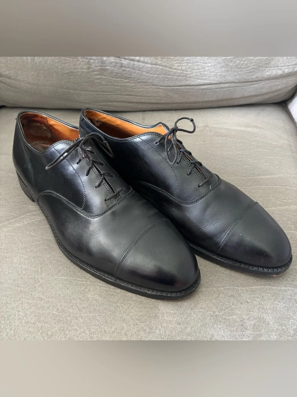 Alden 907 Straight Tip Bal Oxford Black Mens 11.5 A/C Leather Dress Shoes